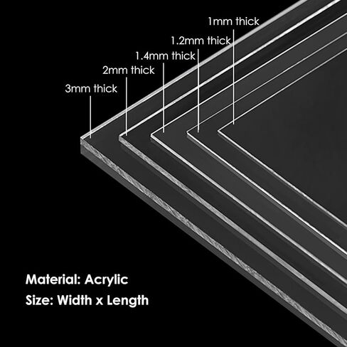 YXXSDP Lightweight Acrylic Sheet for Porch, Bendable Clear Plastic Panels Picture Frames/Wedding/Blank/Office Glass Alternative, Easy to Cut & Install (Color : 1x6m/3.3x19.7ft, Size : 1.4mm) in Saudi Arabia