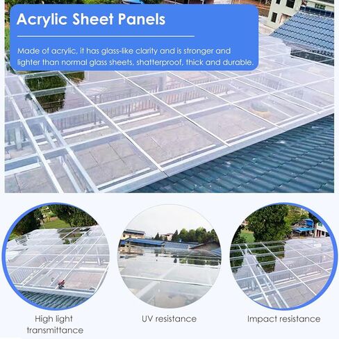 YXXSDP Lightweight Acrylic Sheet for Porch, Bendable Clear Plastic Panels Picture Frames/Wedding/Blank/Office Glass Alternative, Easy to Cut & Install (Color : 1x6m/3.3x19.7ft, Size : 1.4mm) in Saudi Arabia