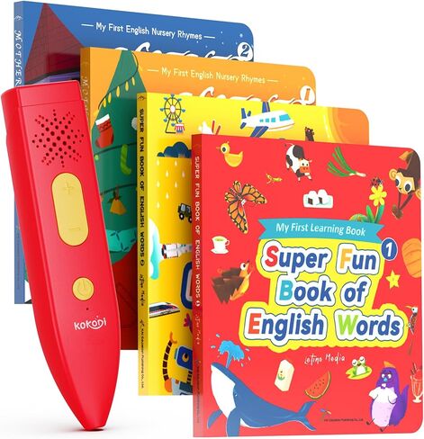 KOKODI Talking Pen Books Sets, Autism Sensory Games, Interactive Audio Sound Books Kids Learning Electronic Toys for Toddlers Kids, Early Educational Gifts Birthday Gifts for Boys Girls Age 2 3 4 5 in Saudi Arabia