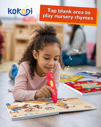 KOKODI Talking Pen Books Sets, Autism Sensory Games, Interactive Audio Sound Books Kids Learning Electronic Toys for Toddlers Kids, Early Educational Gifts Birthday Gifts for Boys Girls Age 2 3 4 5 in Saudi Arabia