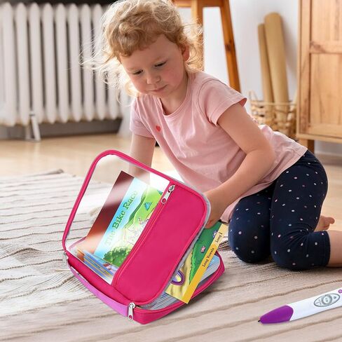 Annmore Carrying Bag Compatible with Leapfrog LeapReader System Learn-to-Read 10 Book Mega Pack, Pink in Saudi Arabia