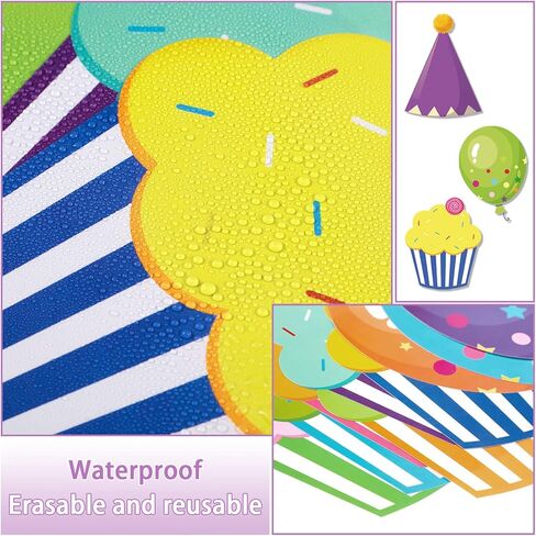 Yexiya 60 Pieces Colorful Cupcake Cutouts Birthday Classroom Bulletin Board Decorations Creative Cupcakes Balloons Cutouts Name Tags for Classroom Door Decorations (Cupcake, Balloons) in Saudi Arabia