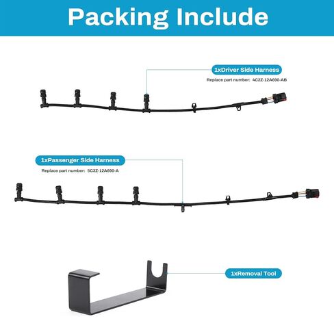 6.0 توهج التوصيل تسخير مع أداة إزالة الصواميل 6.0L محرك تسخير متوافق مع 2004-2010 الديزل 5C3Z12A690A 4C2Z12A690AB استبدال in Kuwait