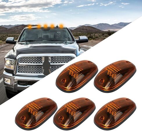 ECCPP Amber LED Cab Roof Running Top Marker Lights for Dodge/Ram 1500, 2500, 3500, 4500, 5500 (2003-2018) - Amber Lens, ABS Plastic, Energy-Saving, Wide Compatibility in Saudi Arabia