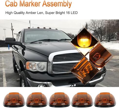ECCPP Amber LED Cab Roof Running Top Marker Lights for Dodge/Ram 1500, 2500, 3500, 4500, 5500 (2003-2018) - Amber Lens, ABS Plastic, Energy-Saving, Wide Compatibility in Saudi Arabia