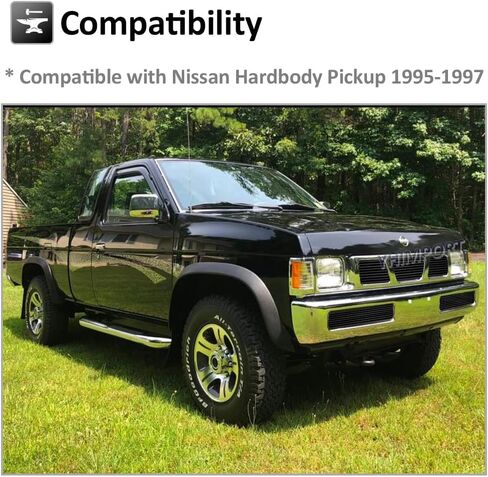 Compatible with Nissan Hardbody Pickup 1995-1997 Aluminum Chrome Horizontal Billet Grille Grill Insert Combo (Chrome/Polished) in Saudi Arabia