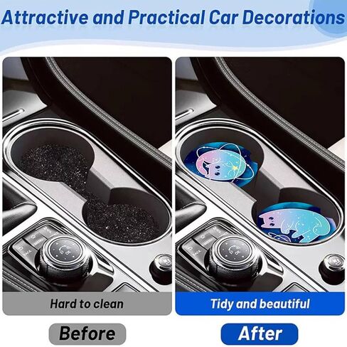 2 Pack Dragon and Skulls Car Cup Holder Coasters 2.75" Universal Size Anti Slip Rubber Mat Gifts for Women Men Neoprene Auto Insert Cars Coasters for Cup Holders Dragon Car Accessories Decor in Saudi Arabia