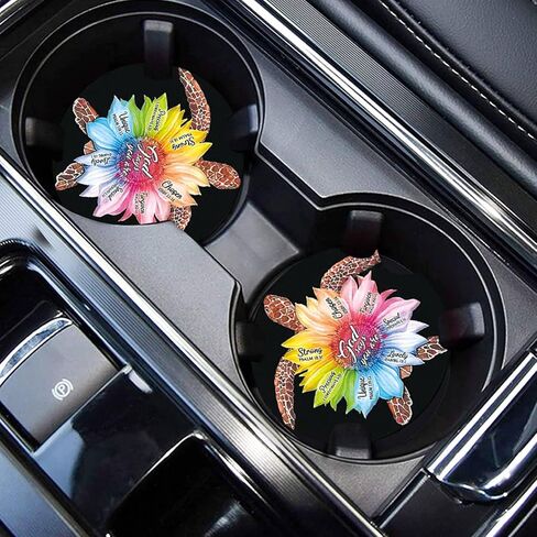 2 Pack Dragon and Skulls Car Cup Holder Coasters 2.75" Universal Size Anti Slip Rubber Mat Gifts for Women Men Neoprene Auto Insert Cars Coasters for Cup Holders Dragon Car Accessories Decor in Saudi Arabia