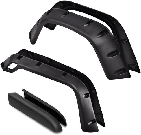 PIT66 6PCS Fender Flares with Mounting Hardware,Fit 2004-2006 Jeep Wrangler Unlimited LJ /1997-2006 Wrangler TJ (Not fit Sport Sport Utility Models) Smooth Pocket Riveted Style Wheel Flares in Saudi Arabia