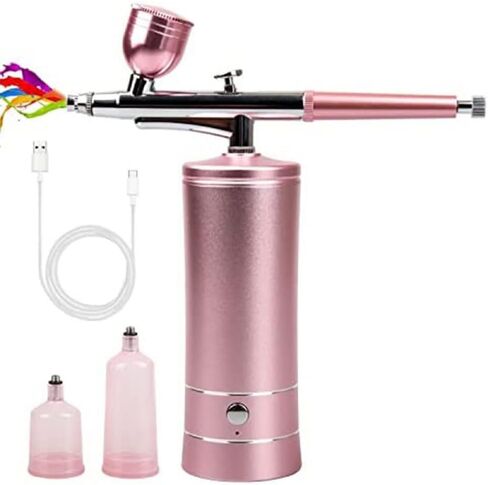 Airbrush-Kit Air Brush Kit With Airbrush Compressor Nail Charms Wireless Air Brush for Barber, Nail Art, Cake Decor, Makeup, Model Painting (Green) in Saudi Arabia