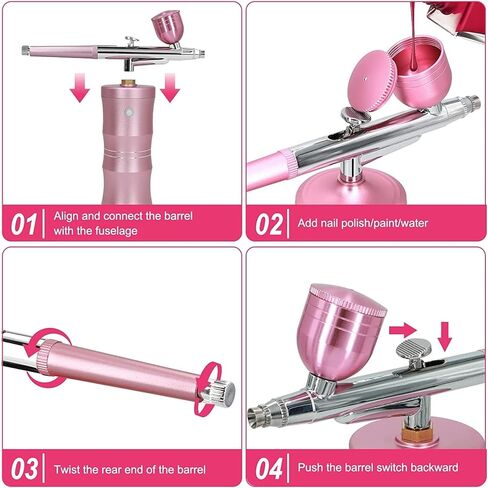 Airbrush-Kit Air Brush Kit With Airbrush Compressor Nail Charms Wireless Air Brush for Barber, Nail Art, Cake Decor, Makeup, Model Painting (Green) in Saudi Arabia