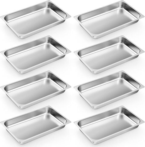 Zubebe 1/2 Half Size Steam Table Pans 6 Inch Deep Steam Pan Stainless Steel Restaurant Pan Metal Food Tray Commercial Food Pans for Hotel Restaurant (4 Pcs) in Saudi Arabia