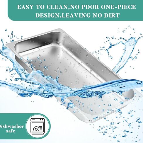 Zubebe 1/2 Half Size Steam Table Pans 6 Inch Deep Steam Pan Stainless Steel Restaurant Pan Metal Food Tray Commercial Food Pans for Hotel Restaurant (4 Pcs) in Saudi Arabia