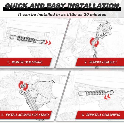 Xitomer Adjustable Side Stand Compatible with CB650R 2019-2025, CBR650R 2019-2024, CBR650F CB650F 2014-2018 Motorcycle 3 inch Adjustable Kickstand Aluminum Sidekick in Saudi Arabia