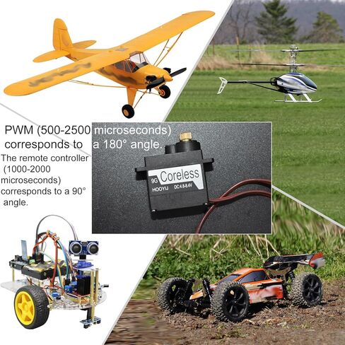 9g Coreless Servo Black, Full Metal Gear Micro RC Servo 4KG-CM Torque 4.8-8.4V for Arduino Fixed-Wing Aircraft RC Smart Car Robotic Arm DIY Projects 180 Degree in Saudi Arabia