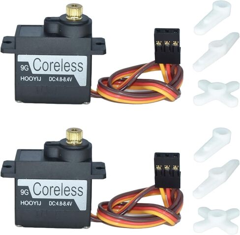 9g Coreless Servo Black, Full Metal Gear Micro RC Servo 4KG-CM Torque 4.8-8.4V for Arduino Fixed-Wing Aircraft RC Smart Car Robotic Arm DIY Projects 180 Degree in Saudi Arabia