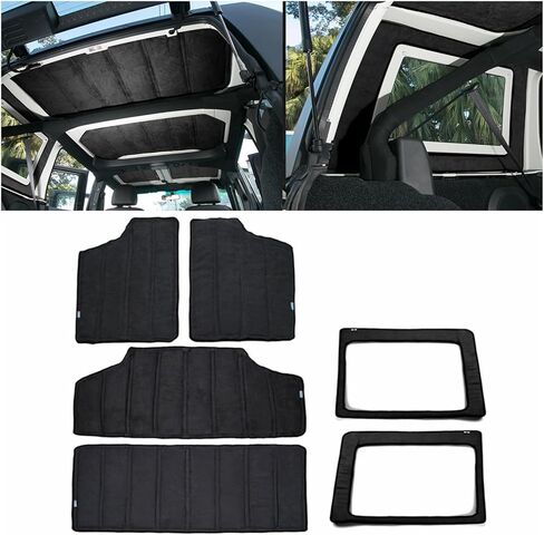 Sound Heat Insulation Pad ，Compatible for Jeep Wrangler JK 4-Door 2012-2017 Car Hardtop Rear Window Ceiling Roof Heat Insulation Cotton Kits in Saudi Arabia