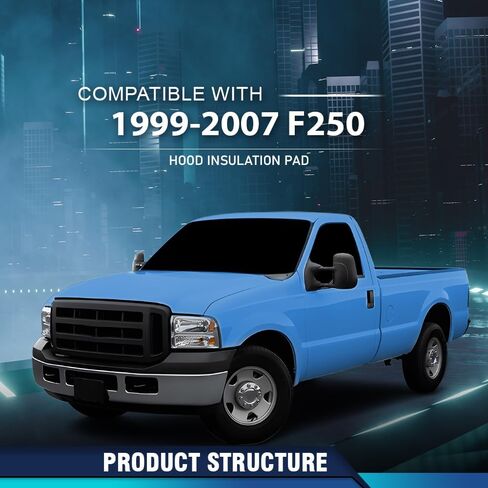 PIT66 Hood Insulation Pad Heat Shield w/ Clips Compatible with Ford F250 F350 F450 Super Duty 1999-2007/Fit Ford Excursion 2000-2007 Heat Blanket in Saudi Arabia