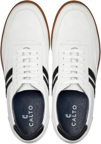 CALTO Men's Invisible Height Increasing Elevator Shoes - Leather Lace-up Lightweight Clasic Casual Sneakers - 2.8 Inches Taller in Saudi Arabia