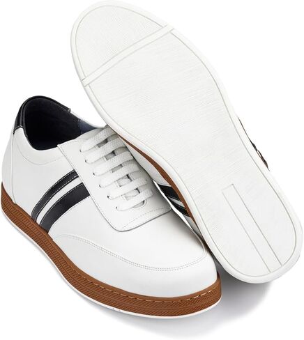 CALTO Men's Invisible Height Increasing Elevator Shoes - Leather Lace-up Lightweight Clasic Casual Sneakers - 2.8 Inches Taller in Saudi Arabia