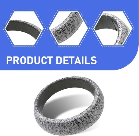 ID 60mm Exhaust Donut Gasket, 2.36 Inch Graphite Metal Flange Gasket Replacement for Exhaust Pipe & Manifold, Leak Proof Seal for Car Truck Vehicle Engine (60MM) in Saudi Arabia