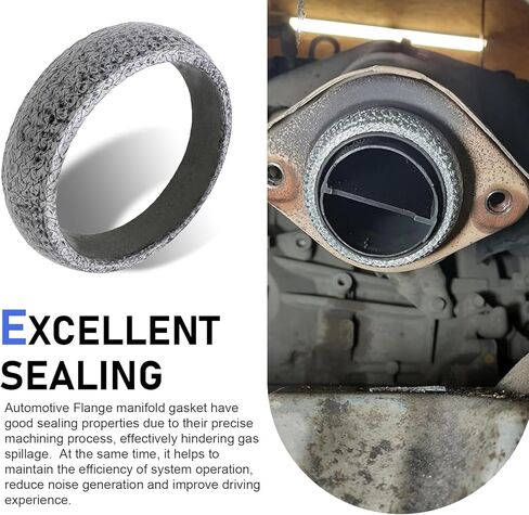 ID 60mm Exhaust Donut Gasket, 2.36 Inch Graphite Metal Flange Gasket Replacement for Exhaust Pipe & Manifold, Leak Proof Seal for Car Truck Vehicle Engine (60MM) in Saudi Arabia