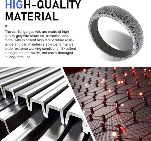 ID 60mm Exhaust Donut Gasket, 2.36 Inch Graphite Metal Flange Gasket Replacement for Exhaust Pipe & Manifold, Leak Proof Seal for Car Truck Vehicle Engine (60MM) in Saudi Arabia