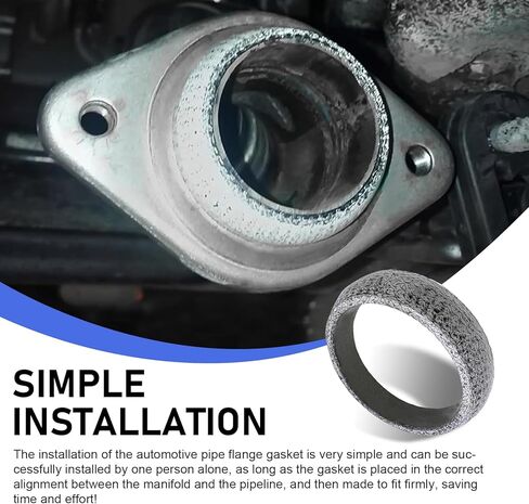 ID 60mm Exhaust Donut Gasket, 2.36 Inch Graphite Metal Flange Gasket Replacement for Exhaust Pipe & Manifold, Leak Proof Seal for Car Truck Vehicle Engine (60MM) in Saudi Arabia