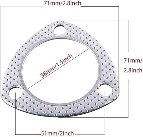 JOIUYOLJ Exhaust Flange Gasket 2.25-inch 2Pcs 3-Bolt for Multipurpose Manifold Catalytic Converter Turbine Header Replacement Shaft Return Engine Exhaust Pipe in Kuwait