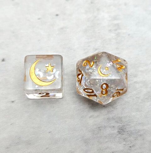 Moon Star Resin Dice Set for Dungeons and Dragons Polyhedral RPG Tabletop Dice in Saudi Arabia