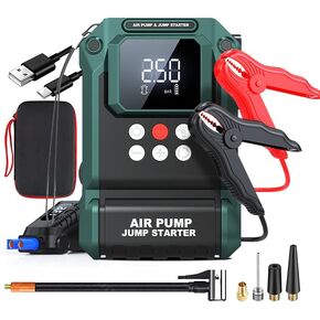 Jump Starter with Air Compressor,2000A 150PSI Car Jump Starter,21800mAh Battery Jump Starter Portable,12V Jump Box with Smart Jumper Cable LCD Display,Lights(Up All Gas/12.0L Diesel) in Saudi Arabia