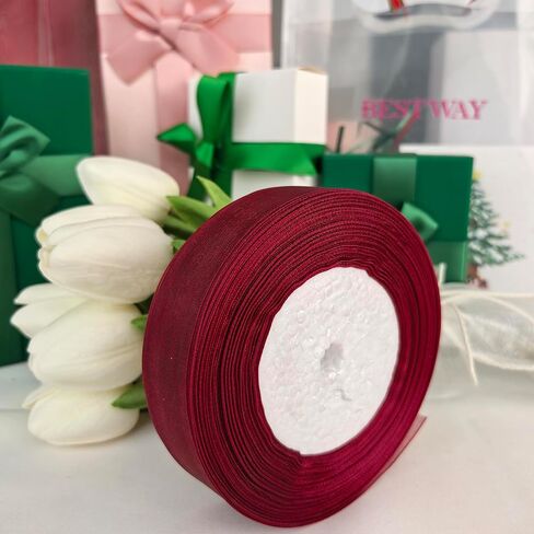 50 Yards (1 Roll) 1" Solid Organza Ribbon Craft Bow Party Decoration Packing Ribbons Blue in Saudi Arabia