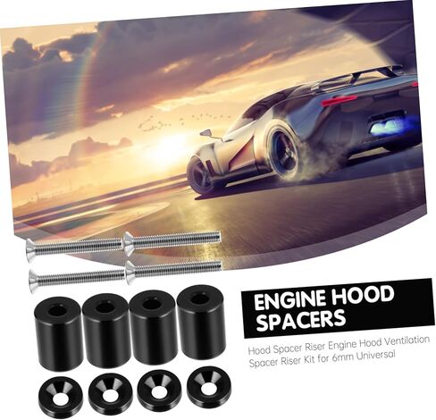 CHILDWEET Hood Spacer Riser Kit Engine Hood Ventilation Spacer Aluminum Alloy Heightener for Car Modification in Saudi Arabia