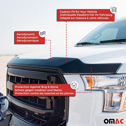 OMAC Front Bug Shield Hood Deflector Guard for Kia Soul 2014-2019 Black Smoke in Saudi Arabia