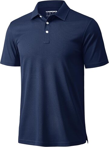MAGCOMSEN Men's Polo Shirts 3 Buttons Casual Work T Shirts Quick Dry Short Sleeve Golf Shirt Pique Jersey Outdoor Performance in Kuwait