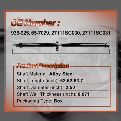 936-925 Rear Complete Drive Shaft Prop Shaft Driveshaft Assembly [H4 2.5L, Manual Transmission] Fit for Subaru Forester 2009 2010 2011 2012 2013, Replace OE 27111SC030, 27111SC031 in Saudi Arabia