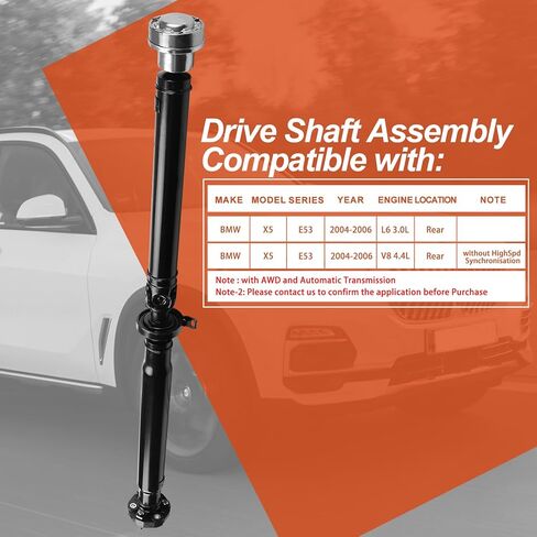 976-063 مجموعة عمود الدفع الخلفي الكامل المتوافقة مع BMW E53 X5 2004 2005 2006، ناقل الحركة الأوتوماتيكي AWD، استبدل OE 65-7017، 976-063، 26107524364، 26107549298 in Saudi Arabia