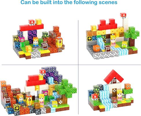 مكعبات مغناطيسية، مجموعة ألعاب مغناطيسية مكونة من 200 قطعة مقاس 0.8 بوصة، مجموعة ألعاب مغناطيسية للفارس والأميرة، مكعبات بناء مكدسة مغناطيس للأطفال، ألعاب ألعاب إبداعية حسية STEM للأطفال الصغار الأولاد والبنات 676 in Kuwait