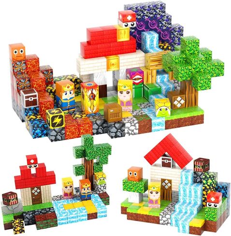 مكعبات مغناطيسية، مجموعة ألعاب مغناطيسية مكونة من 200 قطعة مقاس 0.8 بوصة، مجموعة ألعاب مغناطيسية للفارس والأميرة، مكعبات بناء مكدسة مغناطيس للأطفال، ألعاب ألعاب إبداعية حسية STEM للأطفال الصغار الأولاد والبنات 676 in Kuwait