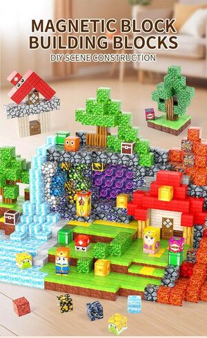 مكعبات مغناطيسية، مجموعة ألعاب مغناطيسية مكونة من 200 قطعة مقاس 0.8 بوصة، مجموعة ألعاب مغناطيسية للفارس والأميرة، مكعبات بناء مكدسة مغناطيس للأطفال، ألعاب ألعاب إبداعية حسية STEM للأطفال الصغار الأولاد والبنات 676 in Kuwait