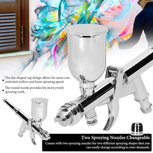 Garosa Professional Airbrush Kit with 0.5mm Nozzle, Ergonomic Trigger Design, Adjustable Spray Pattern for Artwork, Body Art Painting, T217 in Saudi Arabia