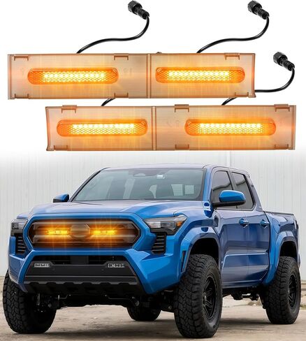 Direct-Snap LED Grill Lights for 2024 2025 Toyota Tacoma Raptor Lights Front Grille Light Bar 4th Gen Tacoma Accessories (Amber, SR SR5 Only) in Kuwait