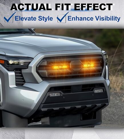 Direct-Snap LED Grill Lights for 2024 2025 Toyota Tacoma Raptor Lights Front Grille Light Bar 4th Gen Tacoma Accessories (Amber, SR SR5 Only) in Kuwait