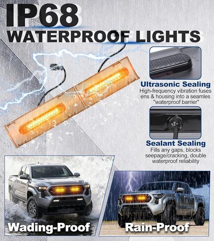 Direct-Snap LED Grill Lights for 2024 2025 Toyota Tacoma Raptor Lights Front Grille Light Bar 4th Gen Tacoma Accessories (Amber, SR SR5 Only) in Kuwait