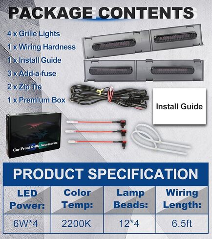 Direct-Snap LED Grill Lights for 2024 2025 Toyota Tacoma Raptor Lights Front Grille Light Bar 4th Gen Tacoma Accessories (Amber, SR SR5 Only) in Kuwait