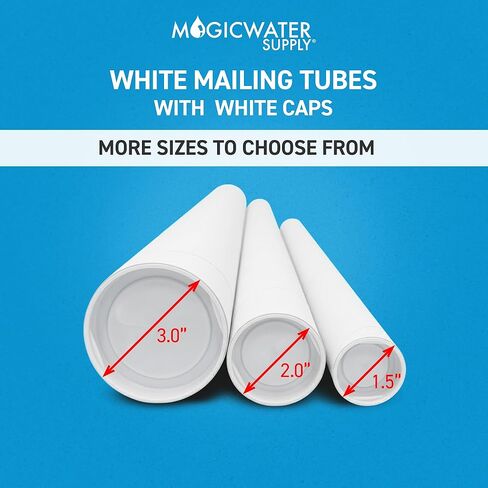 MagicWater Supply Mailing Tube 3 in x 24 in White - 6 Pack - for Shipping and Storage of Posters, Arts, Crafts, and Documents in Kuwait