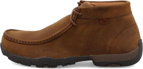 Twisted X Men's Steel Toe Chukka Driving Moc - Handcrafted Leather Safety Toe Shoes with Slip Resistant Outsole - Comfortable, Durable, and Stylish Lace-Up Boots, Distressed Saddle, 10 M in Saudi Arabia