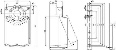 16Nm 24Nm ADC24V AC220V تعديل نوع المثبط المحرك صمام الهواء سائق (SJ16220-M،0-10V) in Kuwait