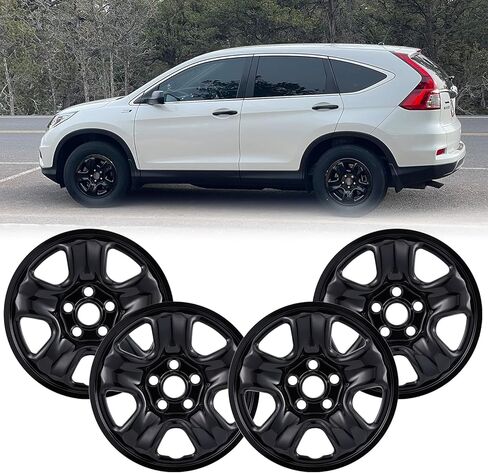أغطية عجلات سوداء لامعة مقاس 16 بوصة (مجموعة من 4) لسيارة Honda CR-V موديل 2012-2016، أغطية عجلات ABS مقاس 16 بوصة متوافقة مع العجلات الفولاذية 12-16 CR-V - غطاء غطاء استبدال الإطارات التلقائي 42700-T0A-A01 in Kuwait