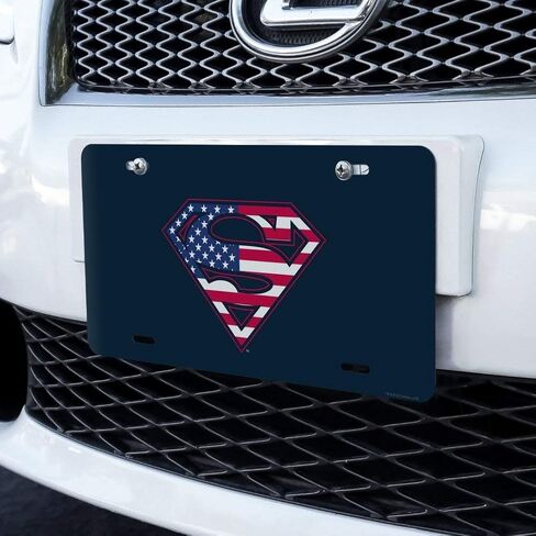 GRAPHICS & MORE Superman USA American Flag Shield Logo Novelty Metal Vanity Tag License Plate in Saudi Arabia